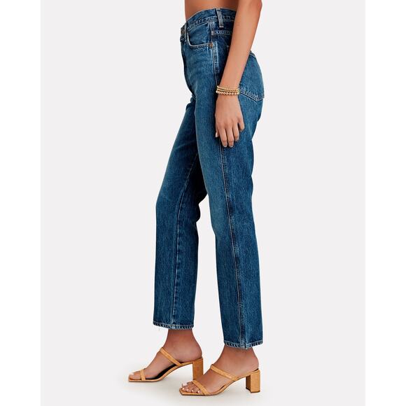 AGolde Blue Pinch Waist High Rise Kick Flare Jeans Size 29 - Picture 3 of 14